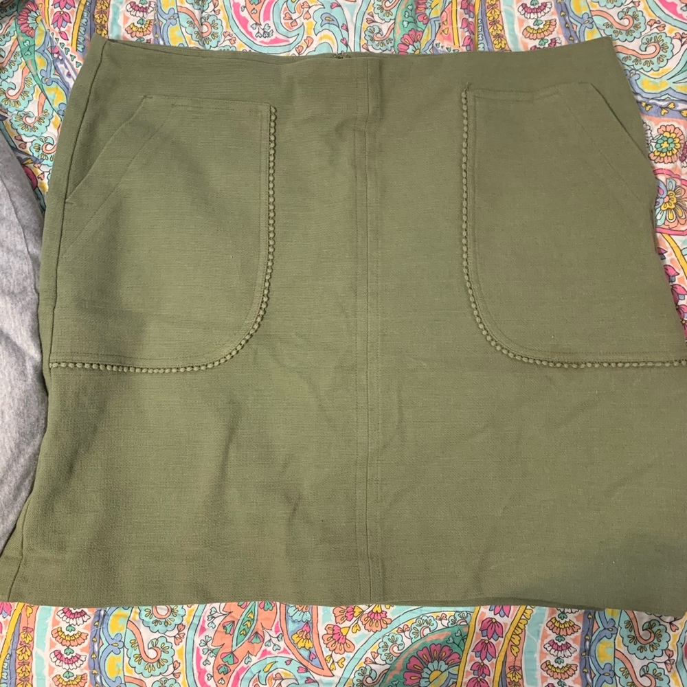 Olive Green Loft Outlet Skirt